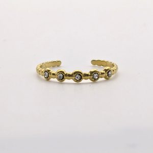 Ring 2 WAUW gold mit kleinen Glassteinen