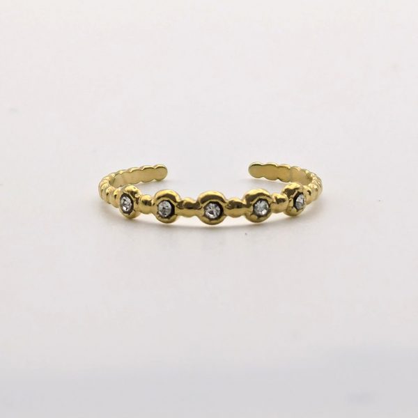 Ring 2 WAUW gold mit kleinen Glassteinen