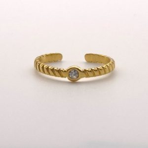 WAUW Ring gold mit Glasstein