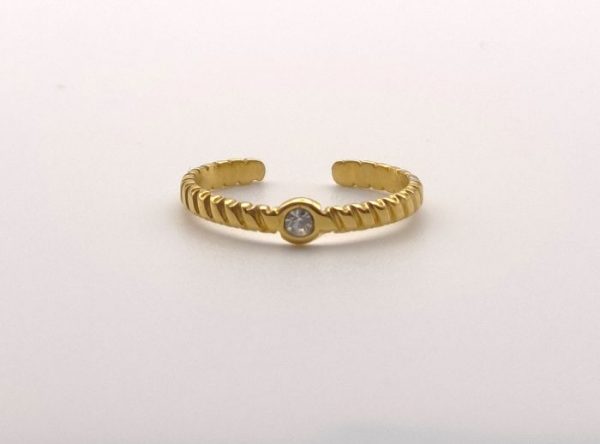 WAUW Ring gold mit Glasstein