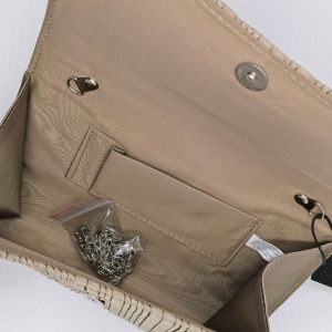 Plissee-Schultertasche metallic champagner