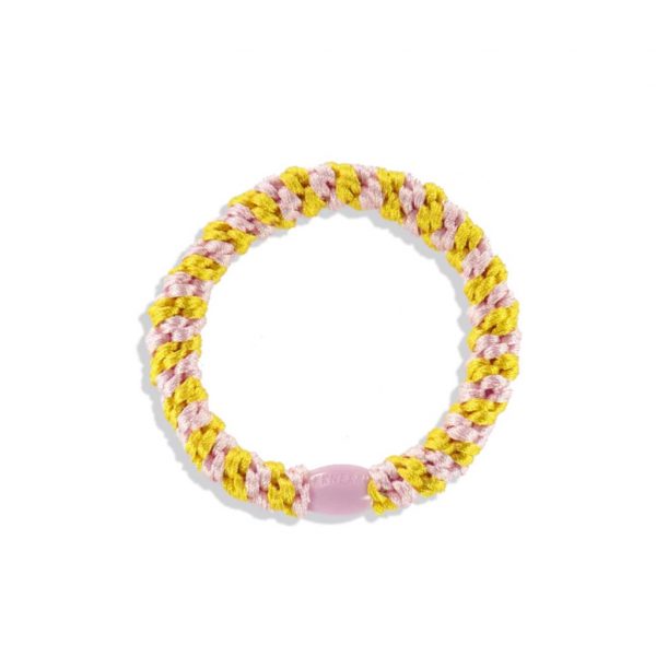 Kknekki-Haargummi gelb-pink gestreift