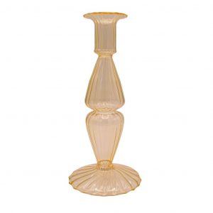 Trendiger Glaskerzenständer „salmon“, groß