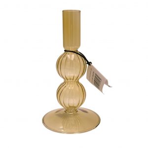 Trendiger Glaskerzenständer „yellow“, klein