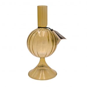 Trendiger Glaskerzenständer „yellow“, groß