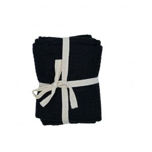 Geschirrtuch Waffelpiqué schwarz